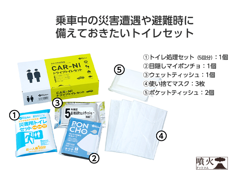 災害用トイレ 車載5品セット
