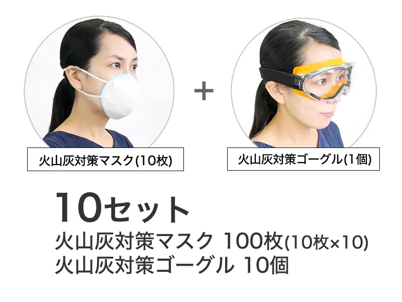 火山灰対策マスク・ゴーグルセット