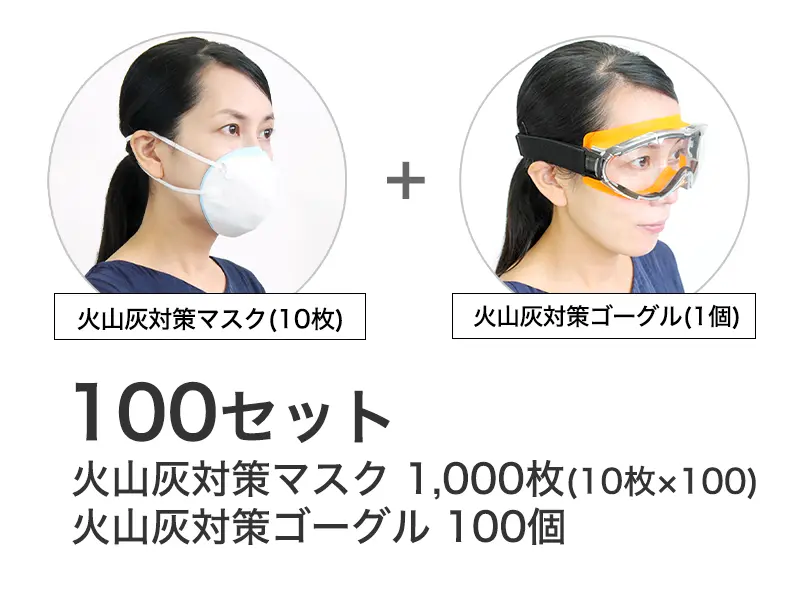 火山灰対策マスク・ゴーグルセット