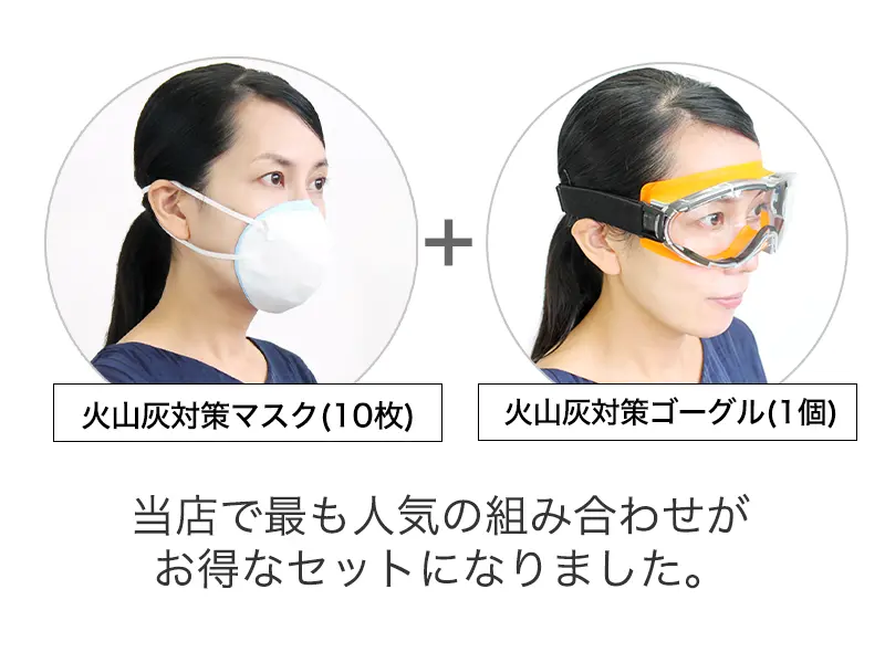 火山灰対策マスク・ゴーグルセット