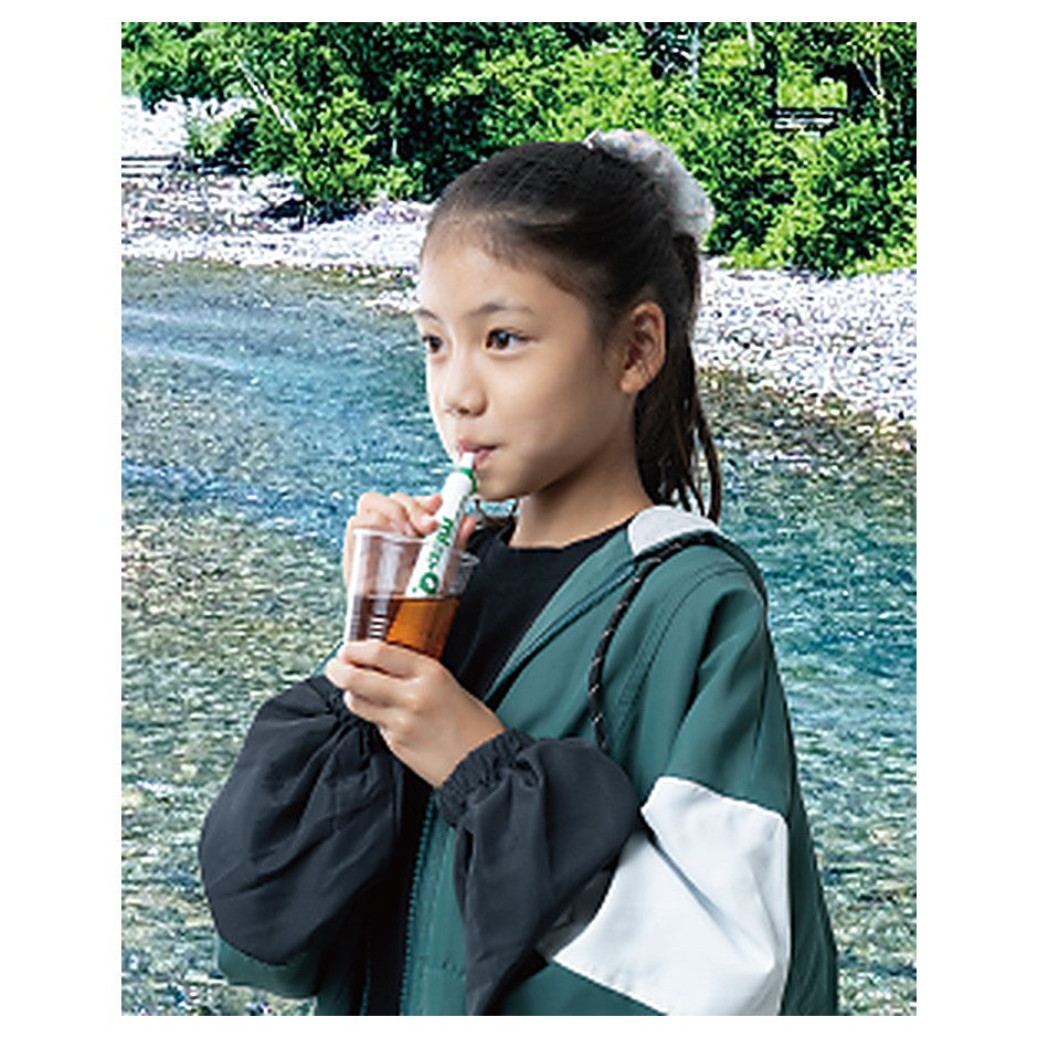 ストロー型携帯浄水器 mizu-Q 川辺での使用イメージ